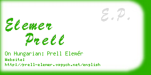elemer prell business card